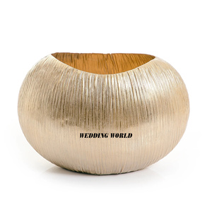 Vase à fleurs de luxe finition or, qualité supérieure, fait main, forme ronde, décoratif, nouveau vase à fleurs - Product Image 3