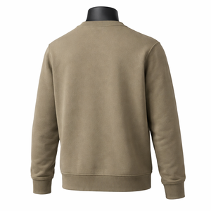 Sudaderas de Alta Calidad para Hombre, Sudaderas de Algodón Personalizadas, Sudadera Lisa con Cuello Redondo para Hombre, Sudadera de Felpa de Algodón Color Caqui Sólido - Product Image 2