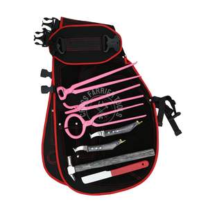 Kit de Herraje y Recorte de Cascos para Caballos con Delantal de Cuero Vacuno para Herrador, Múltiples Bolsillos, Alicates, Herramienta para Medir Cascos, Probador de Cascos y Cuchillo con Anillo de Latón - Product Image 3