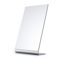 Miroir de maquillage sans cadre en aluminium pour bureau Grand miroir de table de courtoisie avec miroir de courtoisie sur pied