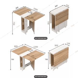 Thông minh gấp bàn ăn thiết lập với ghế và có thể khóa bánh xe tiết kiệm không gian thiết kế cho ngôi nhà nhỏ có thể khóa bánh xe cho di động - Product Image 6