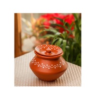 Pot à Biryani en Céramique Moderne et Durable de 4 Litres, Écologique, Grande Capacité, Ustensile de Cuisson Sain avec Couvercle en Verre, Compatible Lave-Vaisselle, Four et Gaz