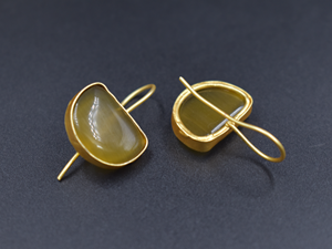 Boucles d'oreilles en laiton plaqué or bijoux boucles d'oreilles en or 18 carats pour femmes cadeaux de fiançailles de mariage boucles d'oreilles simples en gros - Product Image 3