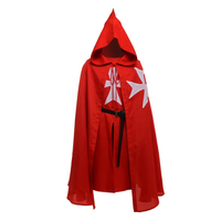 Costume personnalisé des Templiers avec doublure et tunique Costume à capuche Autres insignes maçonniques Cadeaux artisanaux en métal