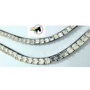 Bandeau de tête pour cheval personnalisable, fin et orné, avec base de 8 mm ou 10 mm, chaîne à maillons vides, boucle à dégagement rapide interchangeable, équipement équestre - Product Image 2