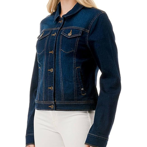 Haute qualité sur mesure bleu Denim hauts courts veste courte décontractée pour femmes avec remplissage en coton manteau sur mesure à la mode - Product Image 4