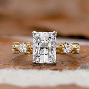 Anillos de Diamantes Cultivados en Laboratorio con Corte Radiante, Certificados por IGI, CVD HPHT, Oro Sólido de 10k y 14k para Compromiso y Boda, para Mujeres y Hombres - Product Image 1