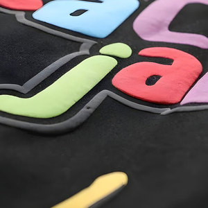 Sudaderas con capucha acolchadas en relieve en blanco de gran tamaño para hombre y mujer con logotipo personalizado, sudaderas con estampado de diamantes de imitación Unisex de talla grande - Product Image 5