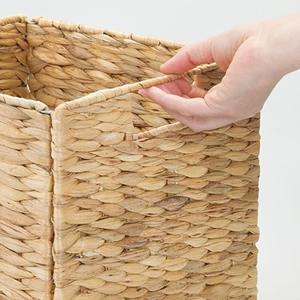 Panier de rangement carré pliable en jacinthe tissée pour étagère de meubles en cube panier en jonc de mer dans la chambre à coucher salle de bain bureau - Product Image 2