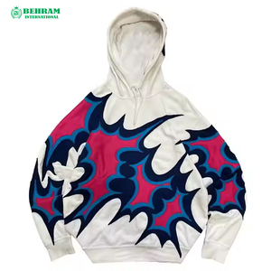 Qualité supérieure 400 grammes coton polaire basique goutte épaule Boxy Crop hommes sweats à capuche détresse broderie patchs sweats - Product Image 3