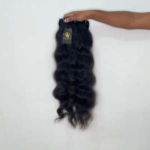 Proveedores de cabello natural liso, ondulado y rizado, proveedor de cabello humano virgen brasileño, paquetes de cabello virgen camboyano negro natural - Product Image 1