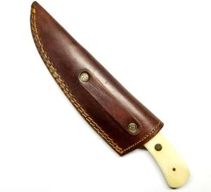 Couteau de chasse et de camping artisanal de qualité industrielle en Damas avec étui en cuir, multifonctionnel, garantie de 3 ans, support OEM - Product Image 3