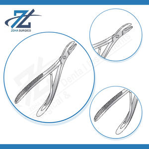 Rongeur Cairns en acier inoxydable, manuel, à mâchoires fines, angulaires sur mâchoires plates dentelées, poignées courbes, morsure de 4 mm, longueur de 152 mm - Product Image 4