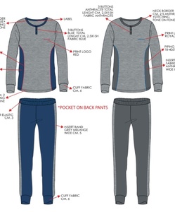 Ensemble pyjama deux pièces tricoté 100% coton pour homme avec chemise de nuit et pantalon Peignoir d'été à séchage rapide Taille personnalisée - Product Image 4