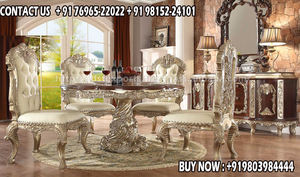 Ensemble de table à manger sculptée à la main de style maharaja pour les maisons de luxe Sculpture exquise Grand Style Personnalisé BestPrice USA Clients - Product Image 4