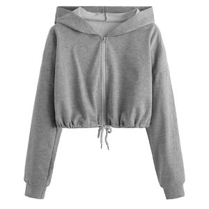 Nueva llegada de las mujeres Crop Top Hoodies más vendidos de las mujeres de algodón Crop Hoodie - Product Image 1