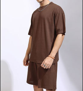 Conjunto de Camiseta y Pantalones Cortos de Verano para Hombre, Informal, de Algodón y Lino, Diseño Transpirable y Cómodo, de Manga Corta, Dos Piezas - Product Image 3