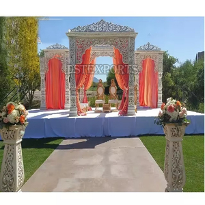 Thème de jardin extérieur mariage Bollywood Mandap piliers en fibre de haute qualité sculpté mariage Mandapam conceptions modernes mariage Mandaps - Product Image 1