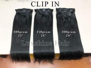 High Quality Cuticle Aligned Vietnamese 100% Remy <b>Halo</b> Clip-in Hair <b>Extensions</b> Double Drawn Waves and Curls in High Demand - Product Image 5