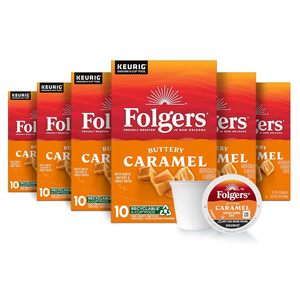 Café Folgers au caramel beurré aromatisé artificiellement, dosettes Keurig K-Cup, boîte de 10 (lot de 6) - Product Image 3