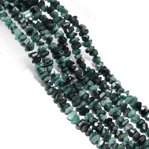 Emerald 6x7mm-6x10mm Gemstone Faceted Nugget <b>Bead</b> Natural Green Emerald Precious Gemstone Tumbled <b>Loose</b> <b>Beads</b> for Jewelry Making - Product Image 2