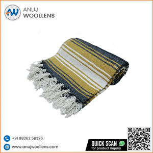 Manta de lana falsa mostaza tejida suave de lujo de calidad superior a precio asequible - Product Image 3