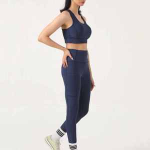 Ensemble de yoga 2 pièces pour femme, leggings de sport sans couture et haut court, tenue de fitness, séchage rapide - Product Image 6