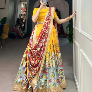 Latest Designer Dola Silk Weaving Border Work Lehenga Choli by Fab Zone - Product Image 1