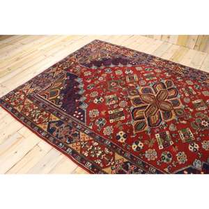 Tapis vintage de grande taille 6,1 x 9,9 pieds, tapis turc rouge Ikat - Product Image 4