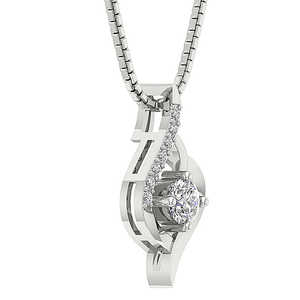 Colgante de Lujo sin Cadena, Oro Blanco de 18 Quilates, Diamante Cultivado en Laboratorio, Redondo, E VS1, 3 Gramos, Joyería Elegante, Sitios de Proveedores Mayoristas - Product Image 2