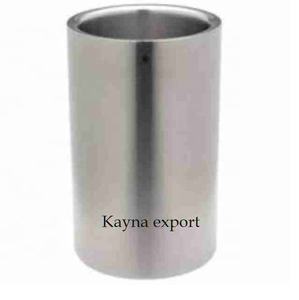 Seau à glace à champagne longue durée fini à double paroi en acier inoxydable pour les verres du seau refroidisseur de vin de comptoir de bar - Product Image 1