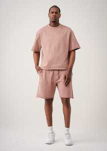 Bespoke Logo Breathable Men's Summer Athletic Wear Ensemble T-<b>shirt</b> Paired with Shorts Casual Gym Short Sets with OEM Service - Product Image 4