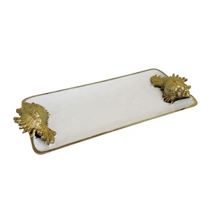 Aluminium Serving <b>Tray</b> in <b>Enamel</b> Coated Handcrafted Home Decor Decorative Accents Decorative <b>Tray</b> - Product Image 4
