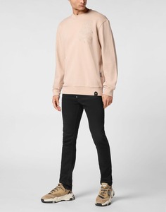 Pulls 100% coton de haute qualité pour hommes, pulls à col rond brodés avec logo personnalisé et manches complètes pour l'hiver - Product Image 4