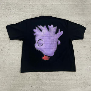 Camisetas de manga corta de algodón 100% para hombre, alta calidad, ajuste holgado, serigrafía, patrón sólido, ropa térmica, estilo Hip Hop - Product Image 6