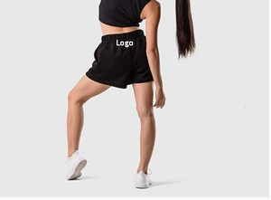 High Waisted Women's Sweat Shorts Cotton Lounge with Quick Dry and Breathable Features Mid-Waist Regular Fit Solid Pattern - Product Image 5
