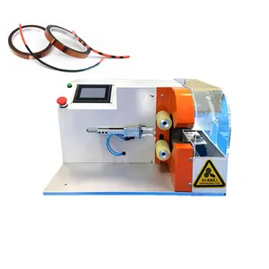 Good quality Semi-automatic desktop Pvc Roatting Tape Winding Cutting Machine For Cable And Wires