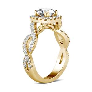 Jeulia Twist Round Cut Sterling <b>Silver</b> <b>Ring</b> with <b>Emerald</b> Cut Zircon Rhodium Plated - Product Image 3