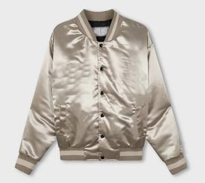 Chaqueta universitaria de satén de talla grande para hombre, ropa deportiva de béisbol universitaria impermeable con bordado de logotipo personalizado para otoño para Letterman - Product Image 1