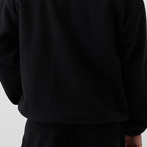 Sweat-shirt confortable pour homme en sherpa avec col zippé et poche zippée sur le devant, avec logo personnalisé, manches longues, vêtement décontracté - Product Image 6