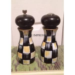 โต๊ะวางกลางเครื่องครัวทำจากโลหะพริกไทยเคลือบสีน้ำเงินและสีขาว - Product Image 2