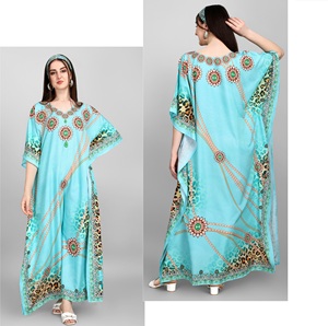 Caftan confortable crêpe de polyester pour femmes, taille libre pour le travail de la pierre pour les filles, collection de vêtements de plage d'Inde, qualité d'exportation, vente en gros - Product Image 1