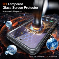 Étui antichoc double face sans fil avec anneau magnétique, protection intégrale 360° en verre trempé 9H TPU+PC de qualité supérieure