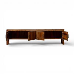 Custom Midcentury Modern <b>Long</b> 4-Door Solid Teak Wood <b>TV</b> <b>Stand</b> 72" Media Console 65" <b>TVs</b> Living Room Bedroom Furniture - Product Image 3