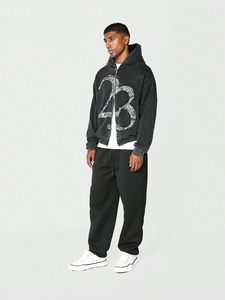 Sudaderas con Capucha y Cremallera Vintage con Logotipo Personalizado, 500 GSM, Algodón, Cierre de Cremallera, Tallas Grandes, Lisas, Lavado Ácido - Product Image 6