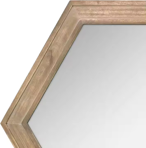 Azora Industries Modern Wall <b>Mirror</b> Rustic Farmhouse Decor with Natural Wood Frame and Attached Hanging <b>Bracket</b> - Product Image 2