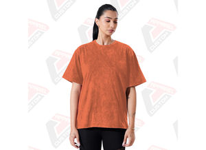 Stylish Women's Acid Wash T-Shirt Comfortable Trendy Eco-Friendly Summer <b>Tops</b> Made From Denim Batik Corduroy - Product Image 5