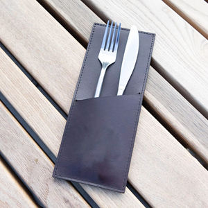 Cubiertos de cuero de lujo respetuosos con el medio ambiente portátil para restaurante, comedor, vajilla Premium, organizador, Rollo, uso fino, LYR-0020 - Product Image 1