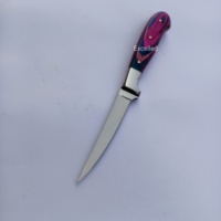 Couteau de cuisine artisanal de qualité supérieure en acier J2, couteau de chef avec étui en cuir, embout en acier et manche en bois Pakka, couteau à désosser