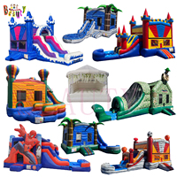 Château gonflable commercial avec toboggan aquatique pour enfants, mini combo gonflable en PVC blanc pour fêtes en extérieur
